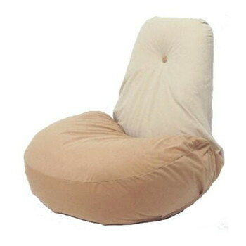Legless Chairs - 【直送品】日本製 ふわふわ座椅子 ツートン 2つ折り クリーム×ベージュ フリーリクライニング【お寄せ品、返品キャンセル不可。欠品終売時連絡あり】