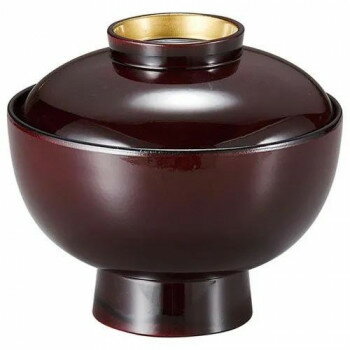 福井クラフト　4.2寸雑煮椀　溜高台内金 37002060【お寄せ品、返品キャンセル不可。欠品終売時連絡あり】