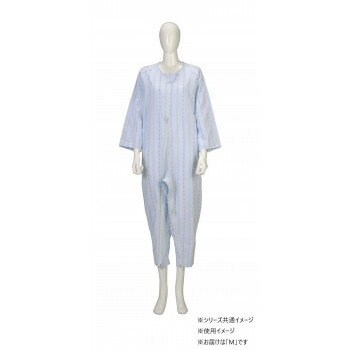 竹虎　ソフトケアねまき両開きファスナー薄手　ブルー　105893・M【お寄せ品、返品キャンセル不可。欠..