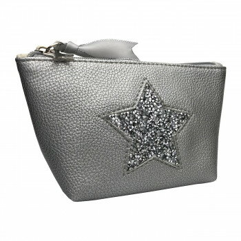 Pisoraro(ピソラロ) スタージェリー 舟形ポーチ シルバー PR90【お寄せ品、返品キャンセル不可。欠品終売時連絡あり】