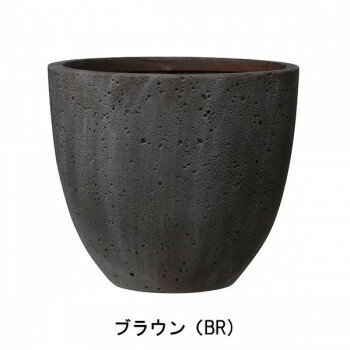 【メーカー直送（大型）】グリーンポット 植木鉢 ロッカー ラウンド ブラウン 42cm...