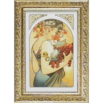 【メーカー直送（大型）】ART FRAMES アルフォンス ミュシャ フルーツ　AM-12002【お寄せ品、返品キャンセル不可。欠品終売時連絡あり】