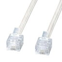 サンワサプライ エコロジー電話ケーブル ホワイト 7m TEL-E4-7N2【お寄せ品、返品キャンセル不可。欠品終売時連絡あり】(2)