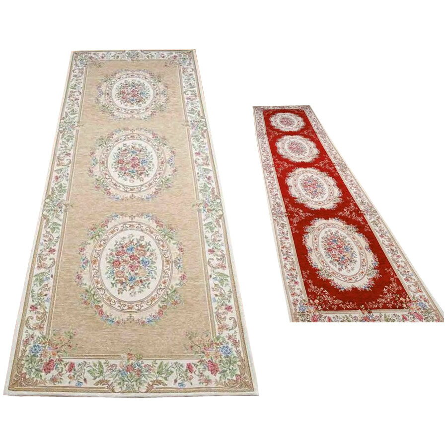 【直送品】ゴブラン織　シェニール廊下敷　約80×240cm　ベージュ・YAN138L24B【お寄せ品、返品キャンセ..