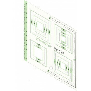 【メール便】 クロバー ピーステンプレート ひし形60度　57-996【お寄せ品、返品キャンセル不可。欠品..