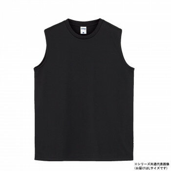 ボンマックス MS1165 ノースリーブTシャツ(ポリジン加工) ブラック (16) サイズ:L LIFEMAX【お寄せ品、返品キャンセル不可。欠品終売時連絡あり】