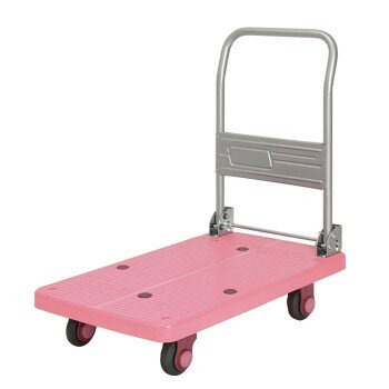 【直送品】静音台車　ハンドル折りたたみ式　最大積載量200kg　PLA200M1-DX　ピンク【お寄せ品、返品キ..