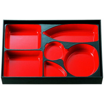 福井クラフト　尺3松花堂瓢箪仕切朱天黒 21023110【お寄せ品、返品キャンセル不可。欠品終売時連絡あり】