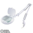 オーム電機 OHM ルーペ付きLEDアームライト エルズーム AS-L8095-2B-W【お寄せ品、返品キャンセル不可。欠品終売時連絡あり】