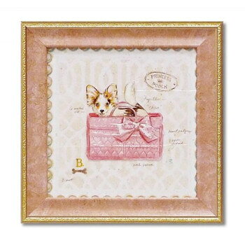 ミニゲル アートフレーム チャド バレット「パピヨン パピー パース」 CB-02008【お寄せ品、返品キャン..