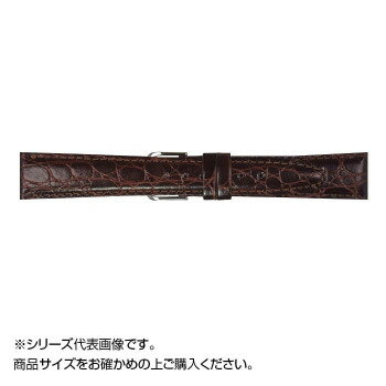 【メール便】 MIMOSA(ミモザ) 時計バンド RA型押ワニ 20mm ダークブラウン (美錠:銀) CRA-B20【お寄せ品、返品キャンセル不可。欠品終売時連絡あり】