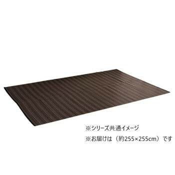 ※代引き不可 同梱不可※北海道、沖縄、離島送料は別途お見積り。※手配完了後は、ご注文キャンセルを承る事が出来ません。指定日可能の表示以外の商品はご指定日不可です。メーカーより取り寄せ商品のため、在庫状況によっては欠品・廃盤の可能性があります。あらかじめご了承ください。細いストロー状のような素材を細いパイプ状にして織り込んだ敷物です。強度が高くしっかりとしています。汚れても水洗いができるので、いつでも清潔にお使い頂けます。カビを食するダニなども寄り付きにくいです。一般的な除菌スプレーで拭いても色落ちせず、常に清潔な状態を保つことができます。※掲載写真は表記サイズと異なる場合がございます。※画面上のカラーはご使用ブラウザやモニターの設定により、実物とは若干異なる場合がございます。あらかじめご了承の上、ご注文をお願いいたします。サイズ約255×255cm個装サイズ：50.0×90.0×9.0cm重量個装重量：4100g素材・材質ポリプロピレン100%仕様洗濯:水洗いサイズ:団地間4.5畳生産国日本・広告文責（有限会社パルス・048-551-7965）fk094igrjs