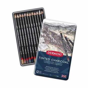 【メール便】 ダーウェント ティンテッドチャコール 12色セット DWTC12C【お寄せ品、返品キャンセル不..