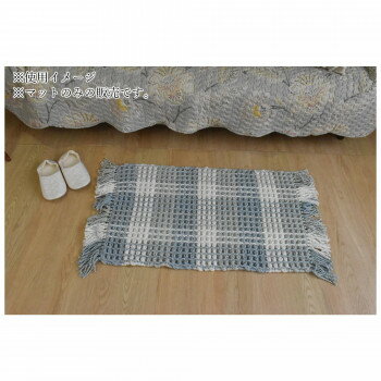 【直送品】インド製マット　Saffron　サフラン Blue　ブルー 50×80【お寄せ品、返品キャンセル不可。欠品終売時連絡あり】