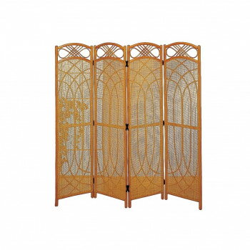 【直送品】ラタン スクリーン　4曲　約40×150cm　SC914【お寄せ品、返品キャンセル不可。欠品終売時連..