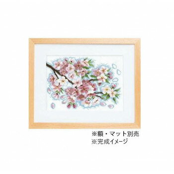 オリムパス ししゅうキット　フレーム　桜堤のほとりで 7179【お寄せ品、返品キャンセル不可。欠品終売時連絡あり】