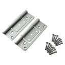 【メール便】 ハイロジック 26040 フラッシュ丁番102mmシルバー 2枚入【お寄せ品、返品キャンセル不可。欠品終売時連絡あり】
