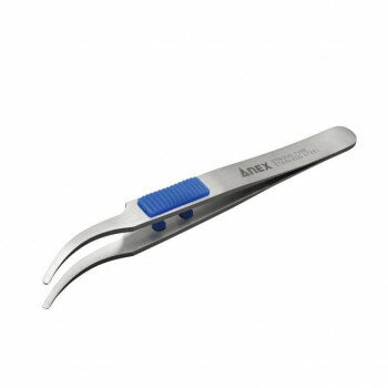 【メール便】 アネックス(ANEX) ラバーグリップ付 ステンレスピンセット 先丸鷲型 120mm No.217【お寄せ品、返品キャンセル不可。欠品終売時連絡あり】