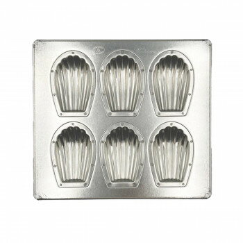 松永製作所　シリコン加工　シルバーマドレーヌ天板6P MS82【お寄せ品、返品キャンセル不可。欠品終売..