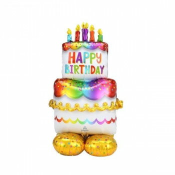 【直送品】アナグラム社製　　AirLoonz　エアルーンズ　バースデーケーキ　幅68×高さ134cm A42449【お..
