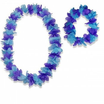 【直送品】カウアイ　レイセット(レイ＆ヘッドバンド)　ブルー 780/01【お寄せ品、返品キャンセル不可..