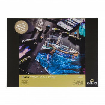 レンブラント　ブラックペーパーブロック　24×32CM　360g　10枚綴り　T9307-0002　408818【お寄せ品、返品キャンセル不可。欠品終売時連絡あり】