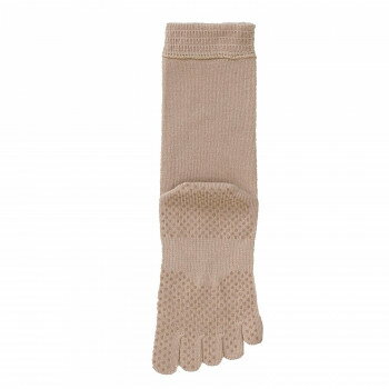 【メール便】 神戸生絲　コベス　婦人ゆったり5本指すべり止めソックス23-25cm 3305 ベージュ【お寄せ品、返品キャンセル不可。欠品終売時連絡あり】
