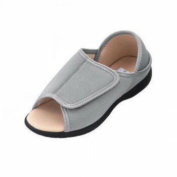 神戸生絲　コベス　あし笑顔/ルームシューズ(オープンタイプ)M KT-2 グレー【お寄せ品、返品キャンセル不可。欠品終売時連絡あり】