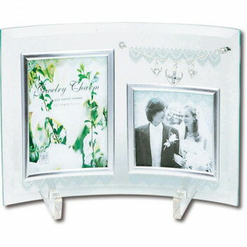 ユーパワー ジュエリーチャーム ガラスフォトフレーム 2ウィンドー GF-02051【お寄せ品、返品キャンセル不可。欠品終売時連絡あり】