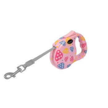 ルークラン ドッグネス 伸縮リード モダン M ピンクマッシュルーム ペット用品【お寄せ品、返品キャンセル不可。欠品終売時連絡あり】