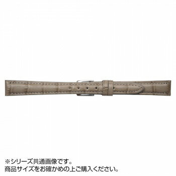 【メール便】 MIMOSA(ミモザ) 時計バンド SY型押ワニ 14mm グレージュ (美錠:銀) CSY-GG14【お寄せ品、返品キャンセル不可。欠品終売時連絡あり】
