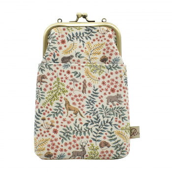Ripple×LIBERTY がま口2WAY スマホショルダー 森と動物 オフ GA25-LI006【お寄せ品、返品キャンセル不可。欠品終売時連絡あり】