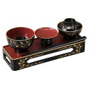 略式仏膳 黒(内朱・フチ金)蒔絵総唐草 6.5寸【お寄せ品、返品キャンセル不可。欠品終売時連絡あり】