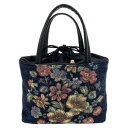 優美社 6019-00 ゴブラン織(ごぶらんおり) ハンドバッグ ネイビー【お寄せ品、返品キャンセル不可。欠品終売時連絡あり】