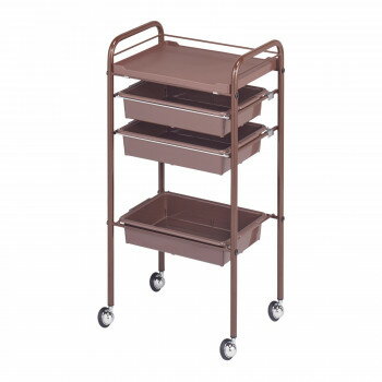 【直送品】サロン向け C-225 カラーワゴン ブラウン 12257【お寄せ品、返品キャンセル不可。欠品終売時連絡あり】