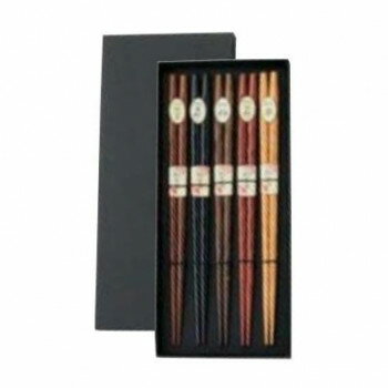 【メール便】 丸十　彫刻箸 5膳 折箱入 6F38-14【お寄せ品、返品キャンセル不可。欠品終売時連絡あり】