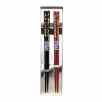 【メール便】 丸十　塗箸 南天 ペア 箱入 6F41-3【お寄せ品、返品キャンセル不可。欠品終売時連絡あり】