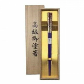 【メール便】 丸十　塗箸 花乾漆 紫 桐箱入 6K42-7【お寄せ品、返品キャンセル不可。欠品終売時連絡あり】