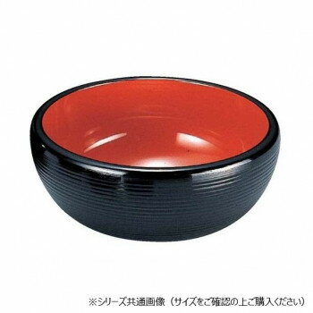福井クラフト　4寸千筋ナツメ鉢黒内朱 38021110【お寄せ品、返品キャンセル不可。欠品終売時連絡あり】