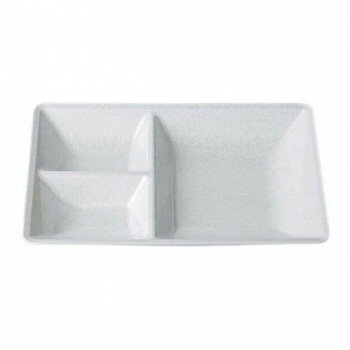 福井クラフト　26.5cm長角深型ツーワンプレートホワイトアクア(裏白)汚染防止 51021935【お寄せ品、返..