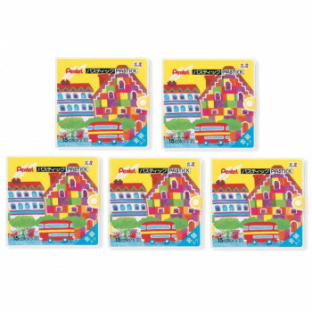 ぺんてる ぺんてる パスティック 15色 GC1-15 5個入【お寄せ品、返品キャンセル不可。欠品終売時連絡あり】