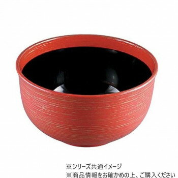 塑胶制品 - （食洗機対応）6寸うどん丼　朱カスミ(内黒)　38020730【お寄せ品、返品キャンセル不可。欠品終売時連絡あり】