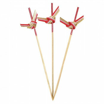 萬洋 織部串(赤)9cm100本入 18-398A【お寄せ品、返品キャンセル不可。欠品終売時連絡あり】