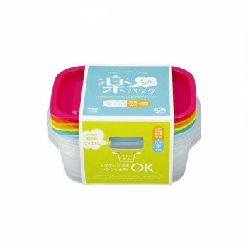 イノマタ化学 楽ちんパック 角型 600ml 4色組【お寄せ品、返品キャンセル不可。欠品終売時連絡あり】