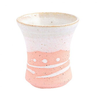 陶里 信楽焼 酒器 潮騒(ピンク)立ぐい呑 W518-15【お寄せ品、返品キャンセル不可。欠品終売時連絡あり】