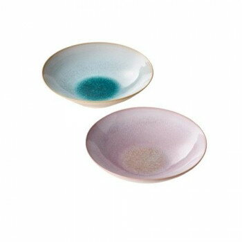 萩焼 ガラス釉ペア皿 G5-40 5360-069【お寄せ品、返品キャンセル不可。欠品終売時連絡あり】