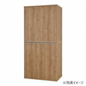 【直送品】日本製組立家具 クローゼット ハンガーラック付収納 CO-NC-1990LBT ナチ...