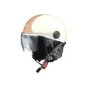 リード工業 LEAD O-ONE ハーフヘルメット アイボリー×ブラウン【お寄せ品、返品キャンセル不可。欠品終売時連絡あり】