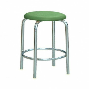 Stools - 【直送品】ルネセイコウ ラウンドスツール(内リング付き) 日本製 完成品 RP-2C　グリーン・クロームメッキ【お寄せ品、返品キャンセル不可。欠品終売時連絡あり】