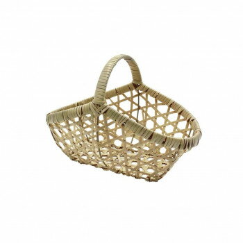 バンブス フェイクPE竹ワンハンドルバスケット山型 NT 74274【お寄せ品、返品キャンセル不可。欠品終売時連絡あり】